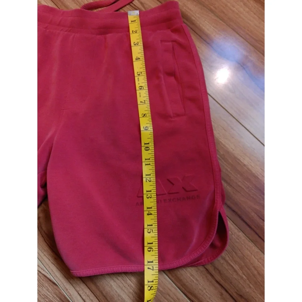 Authentic Armani Exchange Mens Sherbet Red Jogger shorts Embossed Logo Size Xs